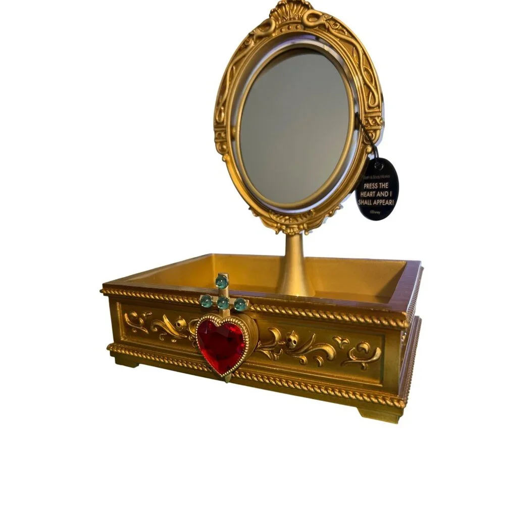Bath Body Works Disney Villains Light Up Vanity Magic Mirror Gold Tone Tray NWT